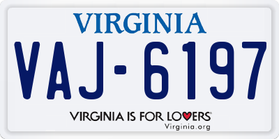 VA license plate VAJ6197