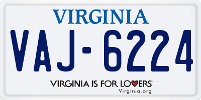 VA license plate VAJ6224