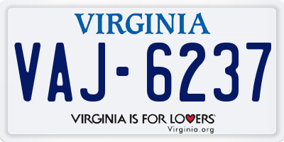 VA license plate VAJ6237