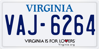 VA license plate VAJ6264