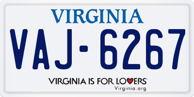 VA license plate VAJ6267