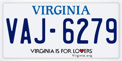 VA license plate VAJ6279