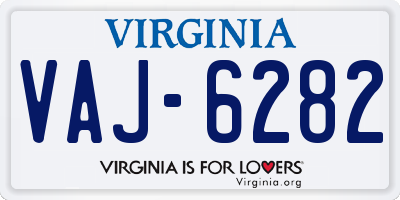 VA license plate VAJ6282