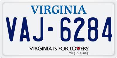 VA license plate VAJ6284