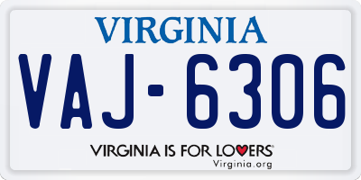 VA license plate VAJ6306