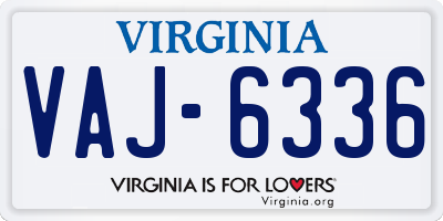 VA license plate VAJ6336