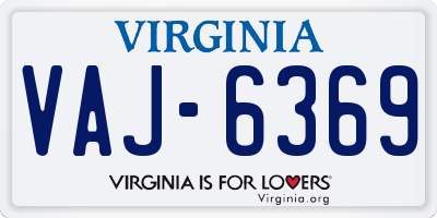 VA license plate VAJ6369