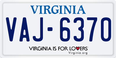 VA license plate VAJ6370