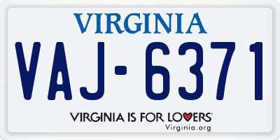 VA license plate VAJ6371