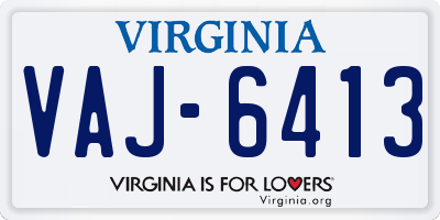 VA license plate VAJ6413