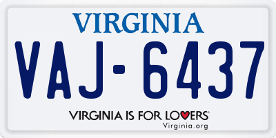 VA license plate VAJ6437