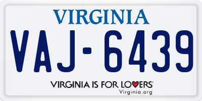 VA license plate VAJ6439