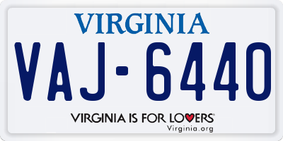 VA license plate VAJ6440