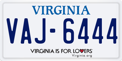 VA license plate VAJ6444