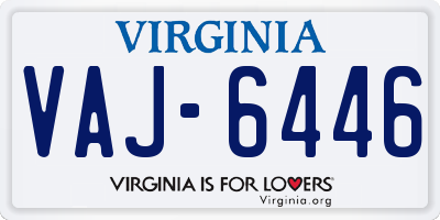 VA license plate VAJ6446