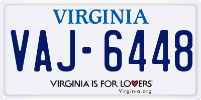 VA license plate VAJ6448
