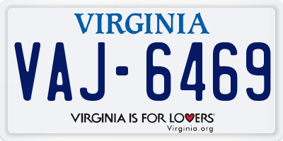 VA license plate VAJ6469