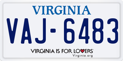 VA license plate VAJ6483