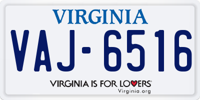 VA license plate VAJ6516