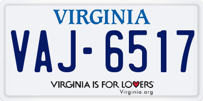 VA license plate VAJ6517