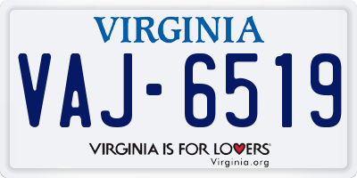 VA license plate VAJ6519