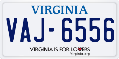 VA license plate VAJ6556