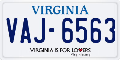 VA license plate VAJ6563