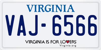 VA license plate VAJ6566