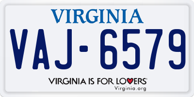VA license plate VAJ6579