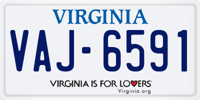VA license plate VAJ6591