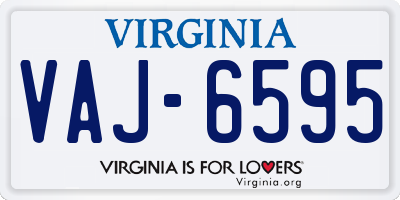 VA license plate VAJ6595
