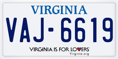 VA license plate VAJ6619