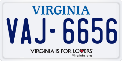 VA license plate VAJ6656