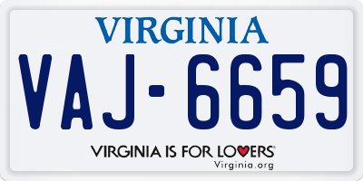 VA license plate VAJ6659