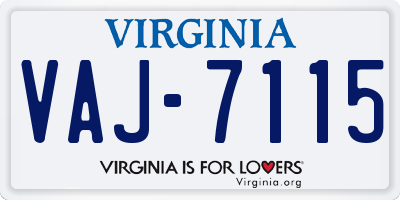 VA license plate VAJ7115
