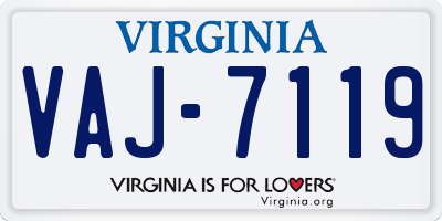 VA license plate VAJ7119