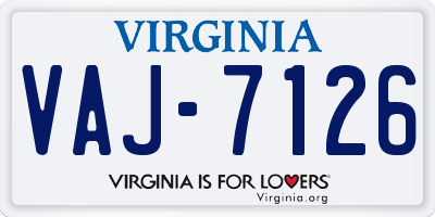 VA license plate VAJ7126