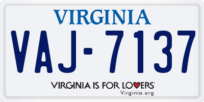VA license plate VAJ7137