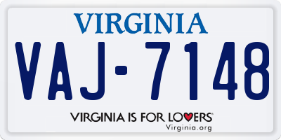 VA license plate VAJ7148