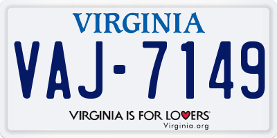 VA license plate VAJ7149