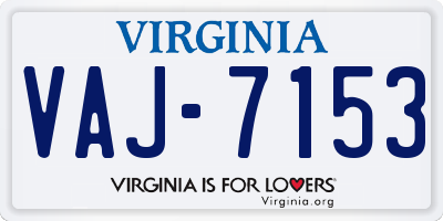 VA license plate VAJ7153
