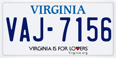 VA license plate VAJ7156