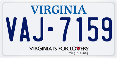 VA license plate VAJ7159
