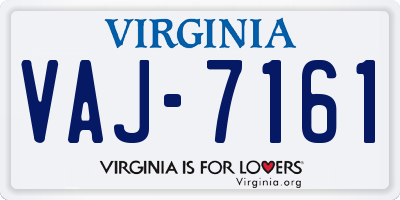 VA license plate VAJ7161