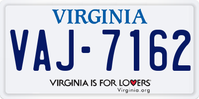 VA license plate VAJ7162