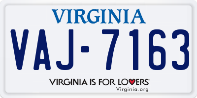 VA license plate VAJ7163