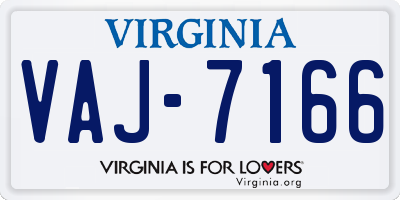 VA license plate VAJ7166