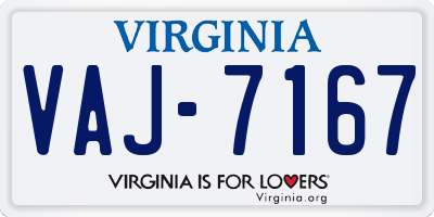 VA license plate VAJ7167