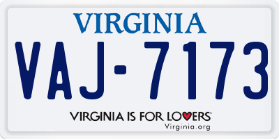 VA license plate VAJ7173