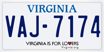 VA license plate VAJ7174